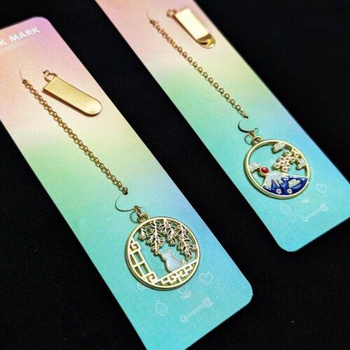 Chinese Inspired Metal Pendant Bookmark